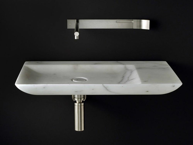 Boffi L10 wall mounted washbasin in satin marble - Ideali