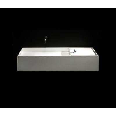 Boffi Countertop in glass white washbasin - Ideali