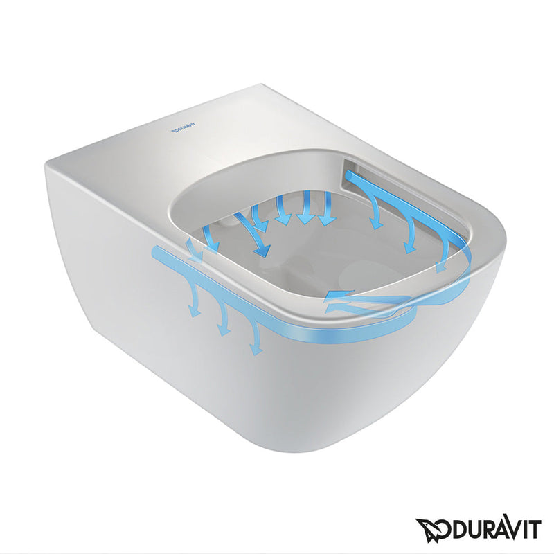 Duravit Happy D.2 Wall-Mounted Washdown Toilet Rimless with NEW SensoWash® Slim Toilet Seat, Set