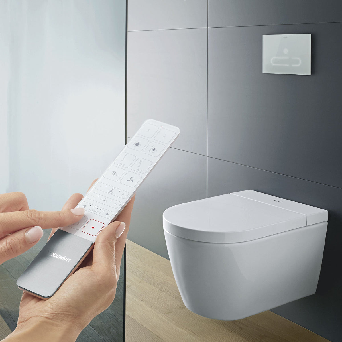 Duravit SensoWash® Starck f Plus Compact shower toilet complete system for  wall mounting, with toilet seat with mounting element, flush plate &  installation sets: Prices up to 40% off