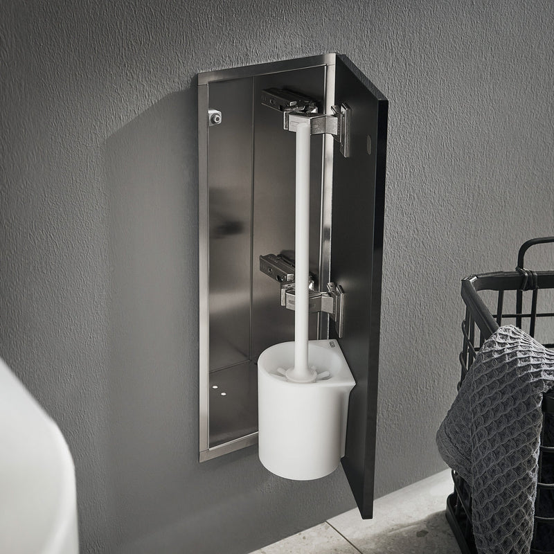 Emco Asis Pure Recessed Toilet Brush Set Module