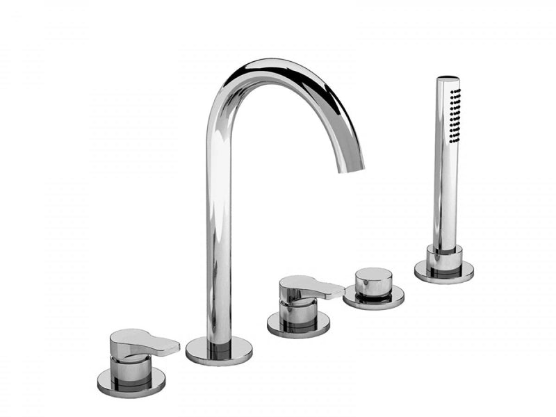 Fantini AL/23 5 holes hot tub tap with diverter and pull out handshower B265
