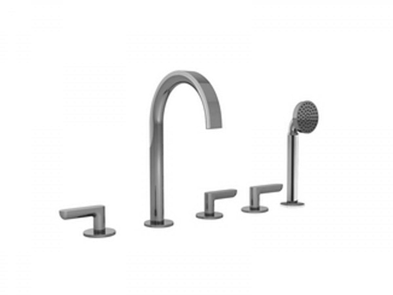 Fantini Icona Deco 5 holes hot tub tap with diverter and pull out handshower R165