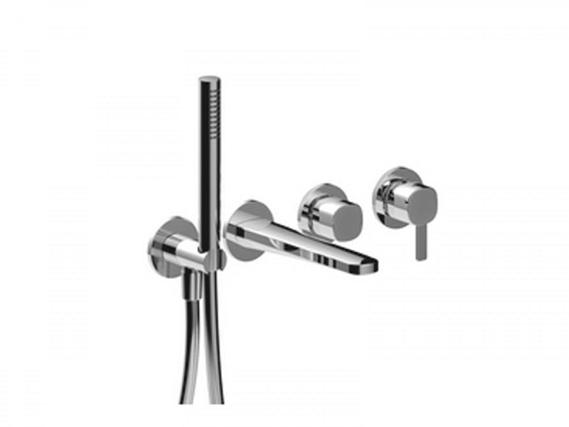 Fantini Lamé 4 holes wall hot tub tap with diverter and handshower M120B