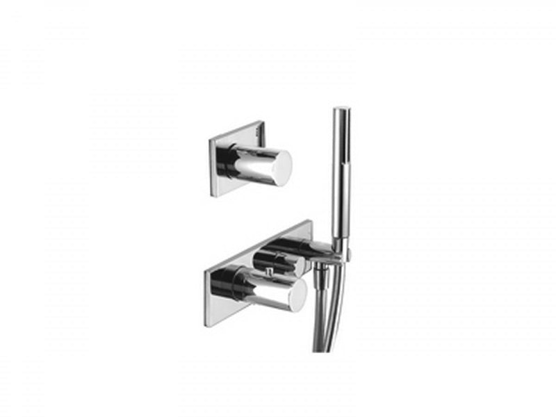 Fantini Milano thermostatic shower mixer with 2 stop valves and handshower 4712B