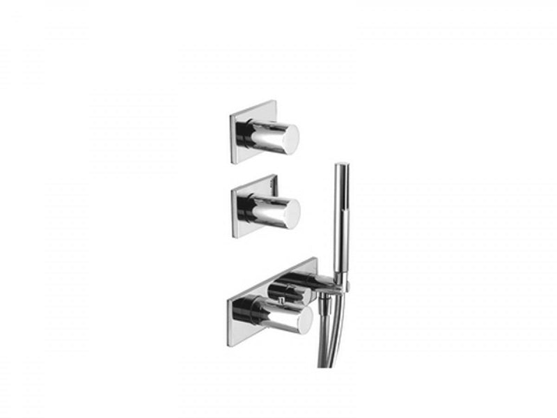 Fantini Milano thermostatic shower mixer with 3 stop valves and handshower 4713B