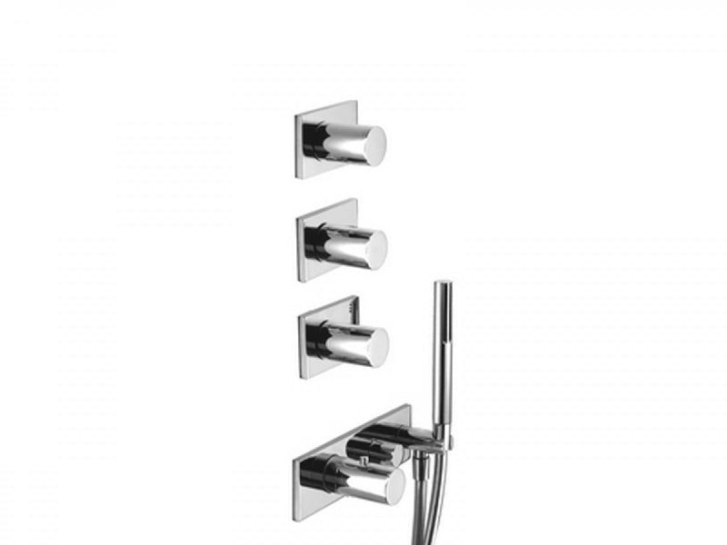 Fantini Milano thermostatic shower mixer with 4 stop valves and handshower 4714B