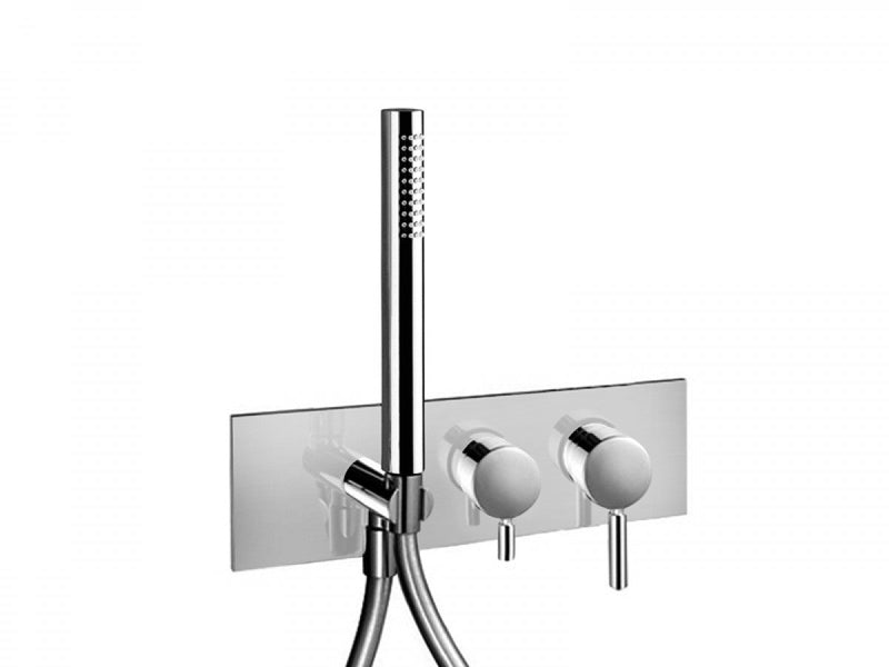 Fantini Nostromo Acciaio shower tap with 2 ways diverter and handshower E884B