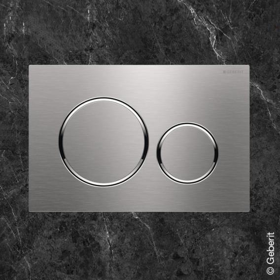 Geberit Sigma20 Dual Flush Plate, Screw-In Brushed Stainless Steel/Polished Stainless Steel - Ideali