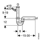 Geberit Sink Waste 1 1/2" Pipe Diameter 50 Mm - Ideali