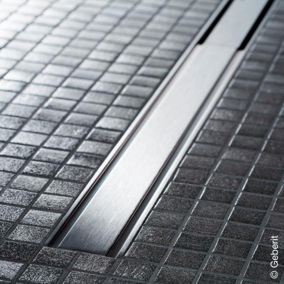 Geberit Cleanline 60 Shower Channel For Thin Floor Coverings Brushed Stainless Steel, For Shower Channel: 30 - 90 Cm - Ideali