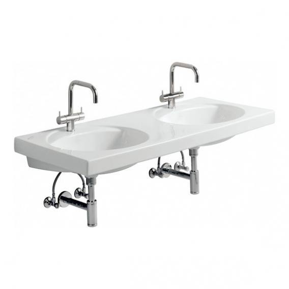 Geberit Preciosa Double Washbasin White, With 2 Tap Holes, With Overflow - Ideali