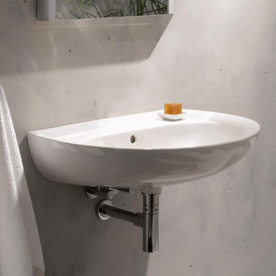 Geberit Renova Washbasin White, With Keratect, With 1 Tap Hole, With Overflow - Ideali