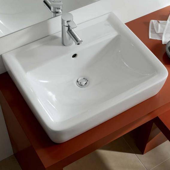 Geberit Renova Plan Countertop Washbasin White, With 1 Tap Hole, With Overflow - Ideali