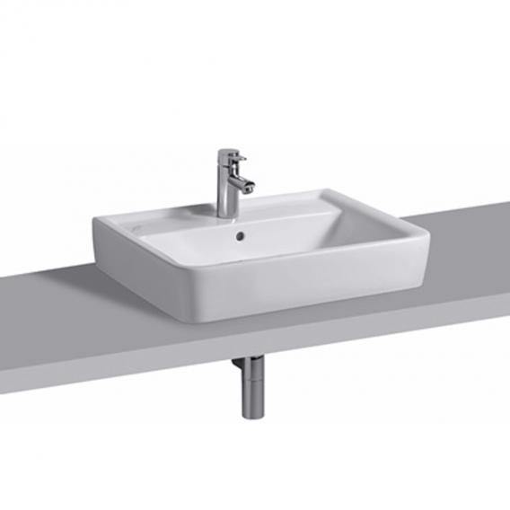 Geberit Renova Plan Countertop Washbasin White, With 1 Tap Hole, With Overflow - Ideali