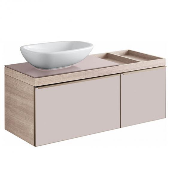 Geberit Citterio Vanity Unit For Countertop Washbasin With Glass Shelf Front Taupe / Corpus Natural Beige - Ideali
