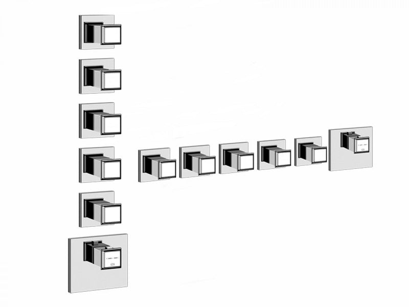 Gessi Eleganza Wellness thermostatic shower mixer with 5 stop valves 46230