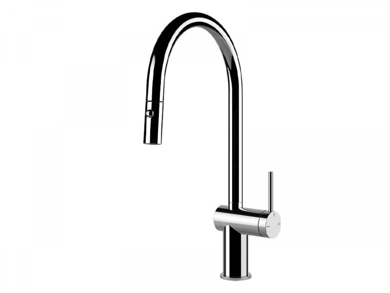 Gessi Inedito kitchen tap with pull out handshower 60413