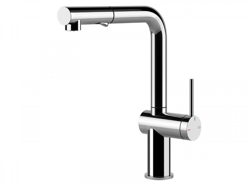Gessi Inedito kitchen tap with pull out handshower 60435