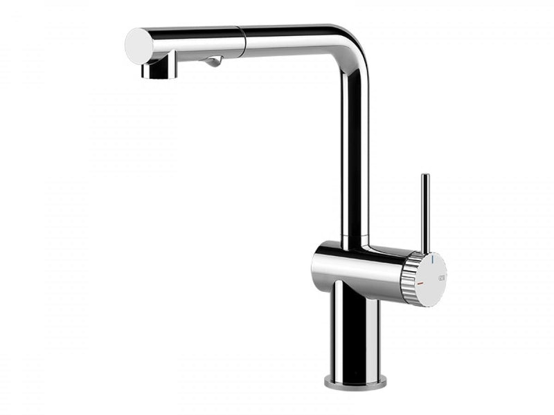 Gessi Inedito Ingranaggio kitchen tap with pull out handshower 60457