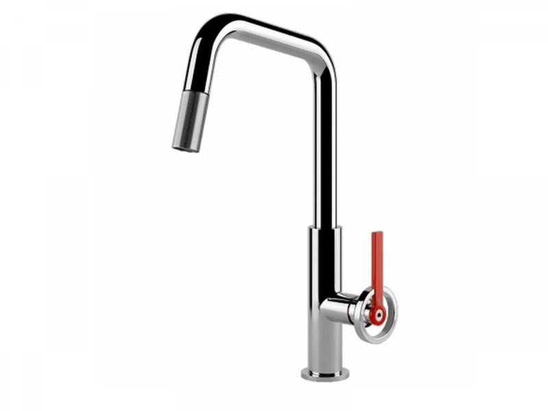 Gessi Officine V kitchen tap with pull out handshower 60203