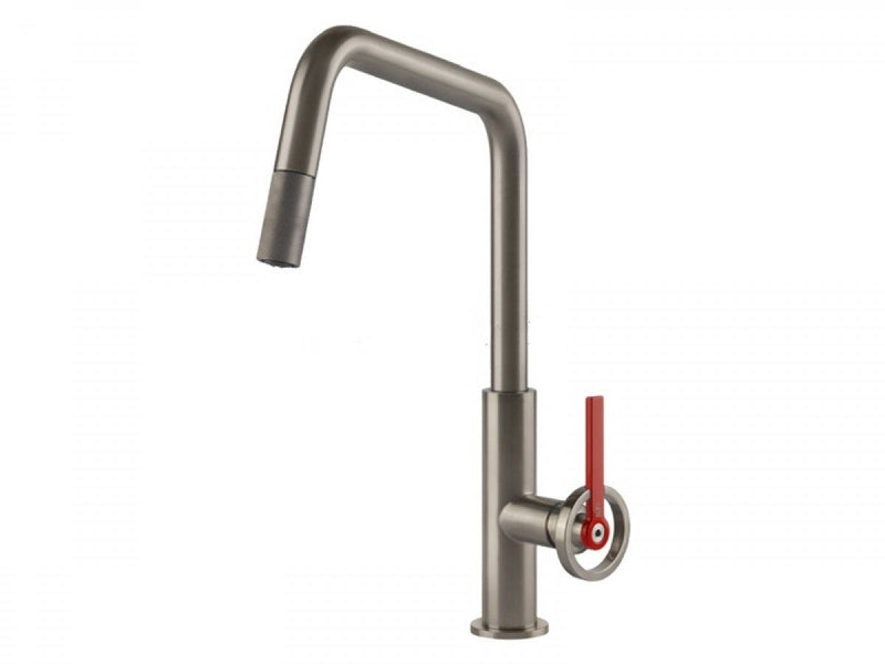 Gessi Officine V kitchen tap with pull out handshower 60203