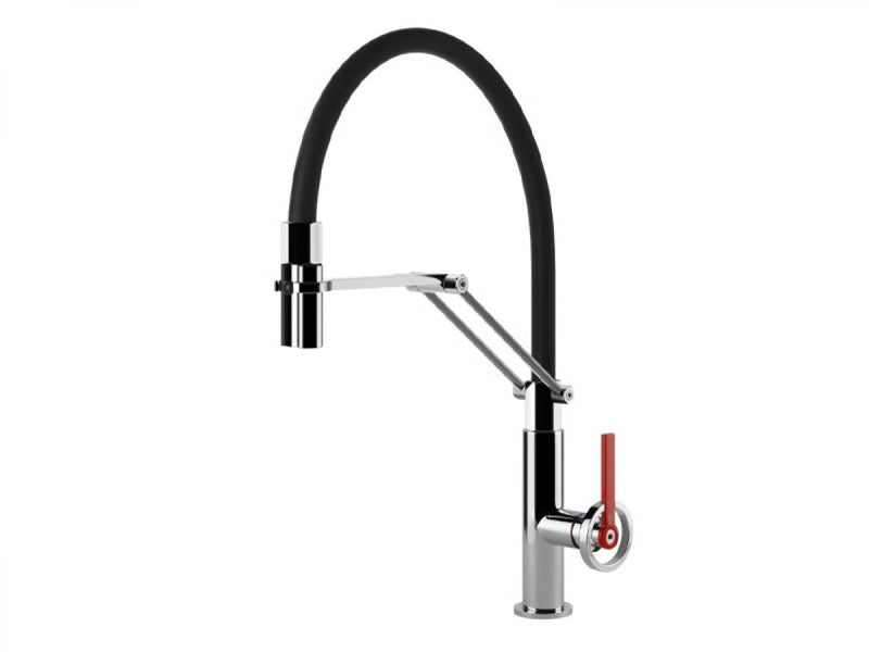 Gessi Officine V kitchen tap with pull out handshower 60205