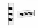 Gessi Quadro Wellness thermostatic shower mixer with 2 stop valves 43004