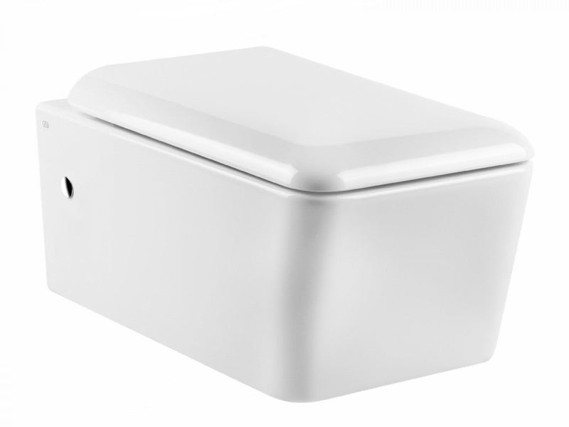 Gessi Rettangolo wall toilet with soft close toilet seat 37573