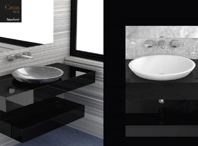Glass-design Da Vinci built in sinks In Out built in sink Circus50 FL CIRCUS50FLPO01 - Ideali