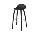 Gubi 3D Bar Stool - Hirek Shell with Wood Base