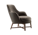 Flexform Guscio Soft High Armchair Wood Base - External Leather