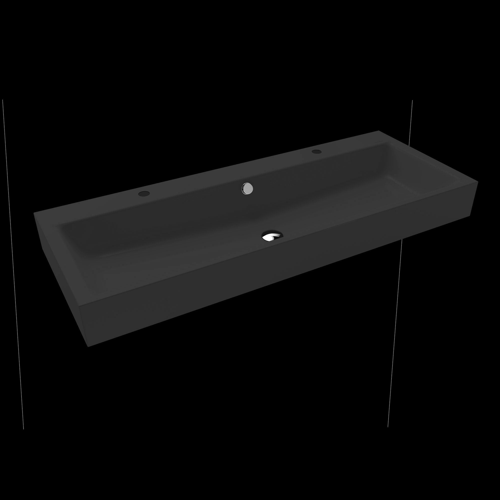 Kaldewei Puro double washbasin cool grey 90, with 2 tap holes: Prices ...