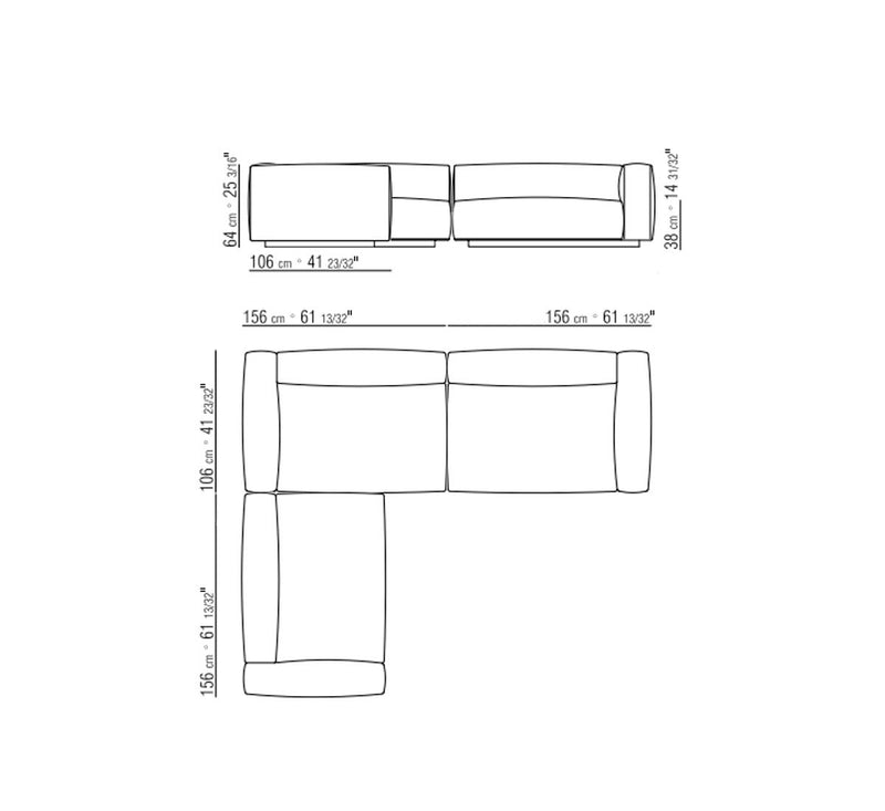Flexform Lario Angular Sofa - Ideali
