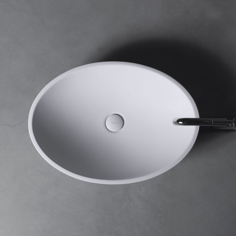 stylish floating oval: neoro n50 countertop washbasin