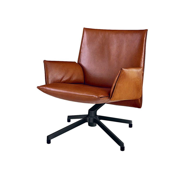 Pilot Chair - Low Backrest - Leather Cognac Venezia - Ideali Premium Homeware