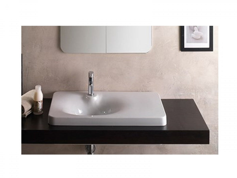 Scarabeo Fuji built-in sink with a shelf on the right 6014