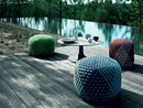 B&B Italia Tramae Outdoor Pouf - 46,5 cm / Night Blue Interlacing - Ideali