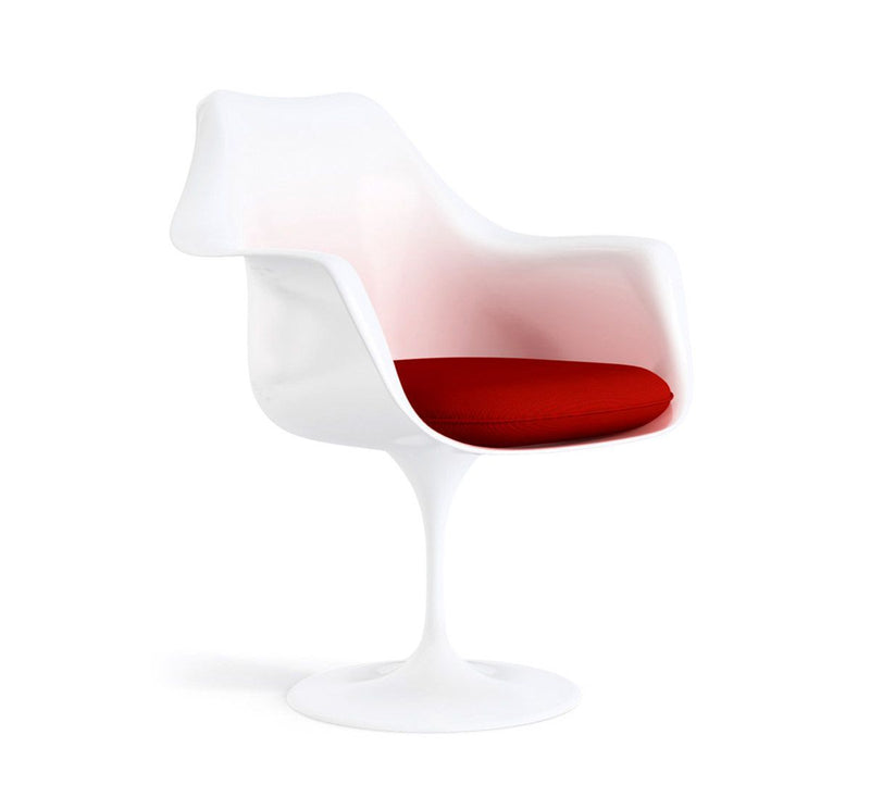 Tulip Fixed Armchair White - with Cushion