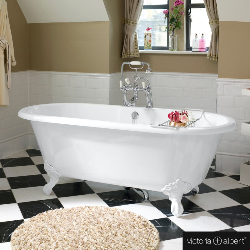 Victoria + Albert Cheshire freestanding bath anthracite/white, with chrome-plated metal feet