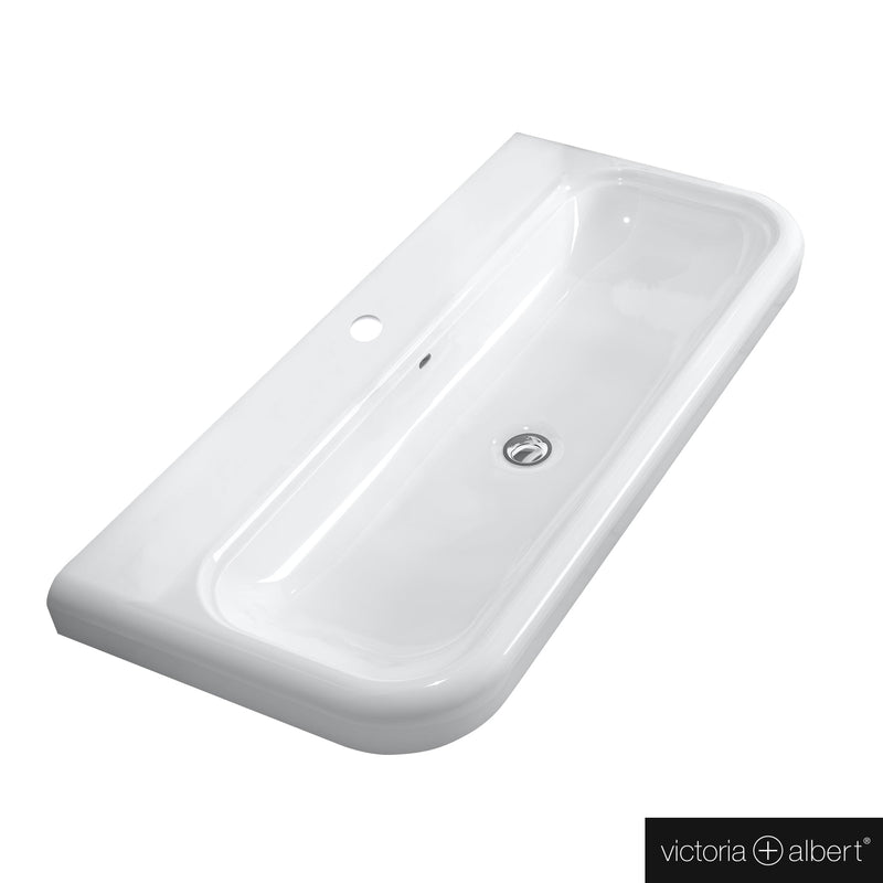 Victoria + Albert Lario 100 Solo drop-in washbasin white, with 1 tap hole