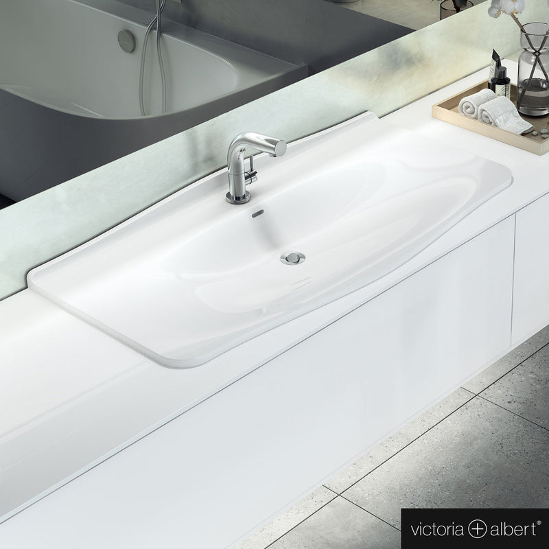 Victoria + Albert Mandello 114 Solo drop-in washbasin white, with 1 tap hole