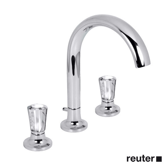 Villeroy & Boch LaFleur Exclusive Three Hole Basin Mixer, STRASS® Swarowski® Crystal Handles