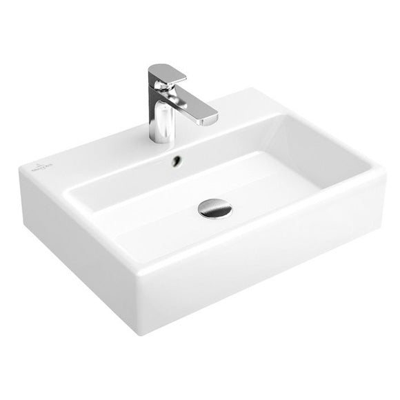Villeroy &amp; Boch Memento washbasin white, with CeramicPlus, with 1 tap hole, grounded, with overflow