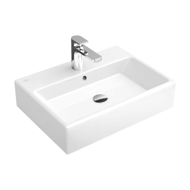 Villeroy &amp; Boch Memento washbasin white, with CeramicPlus, with 1 tap hole, grounded, with overflow