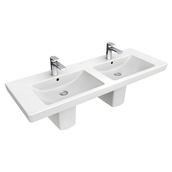 Villeroy &amp; Boch Subway 2.0 double vanity washbasin white, with CeramicPlus, with overflow