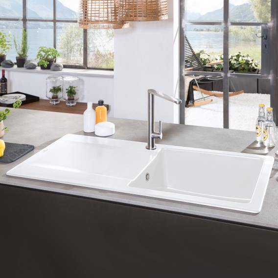 Villeroy & Boch Siluet 50 Built-In Sink With Draining Board And Pop-Up Waste - Ideali