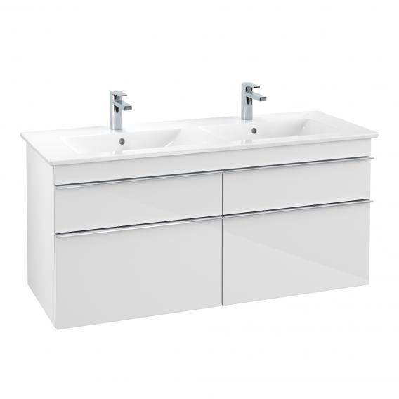 Villeroy & Boch Venticello Double Washbasin With Vanity Unit With 4 Pull-Out Compartments White, With Ceramicplus, With 2 Tap Holes, With Overflow - Ideali