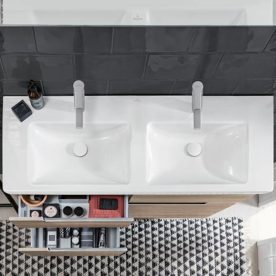 Villeroy & Boch Subway 2.0 Double Vanity Washbasin White, With Ceramicplus, With Overflow - Ideali