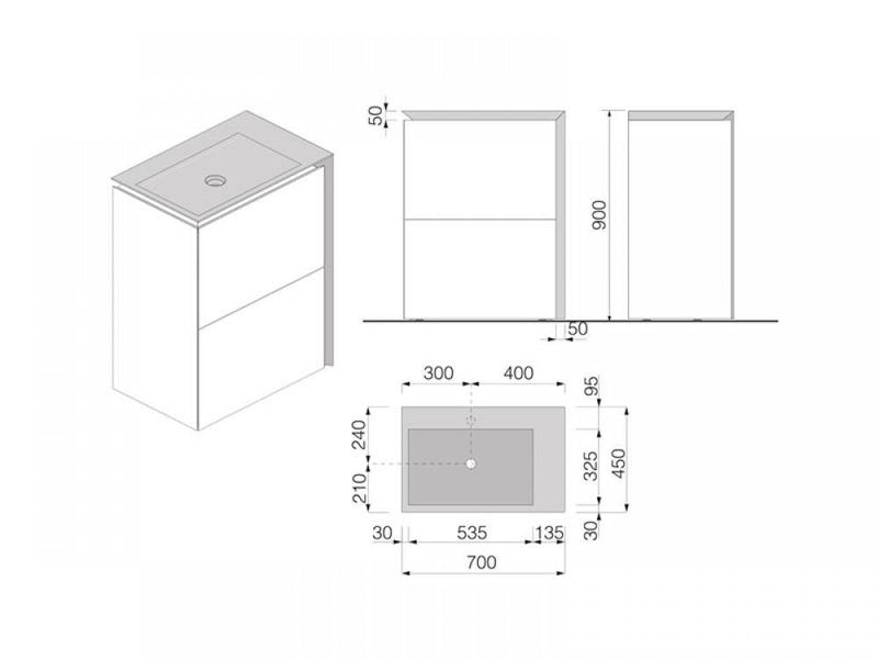 Boffi B15 bathroom furniture monobloc - Ideali